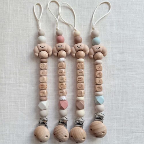 Peets Baby boutique 13 speenkoord met naam croissant