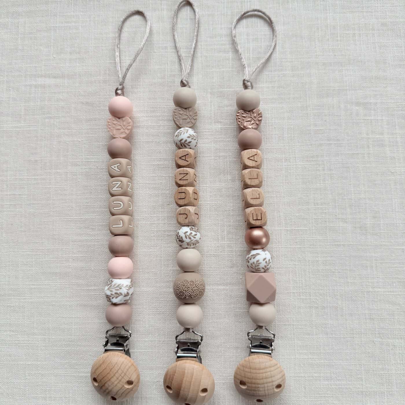 Speenkoord met naam | Hartje 2 speenkoord met naam hartje