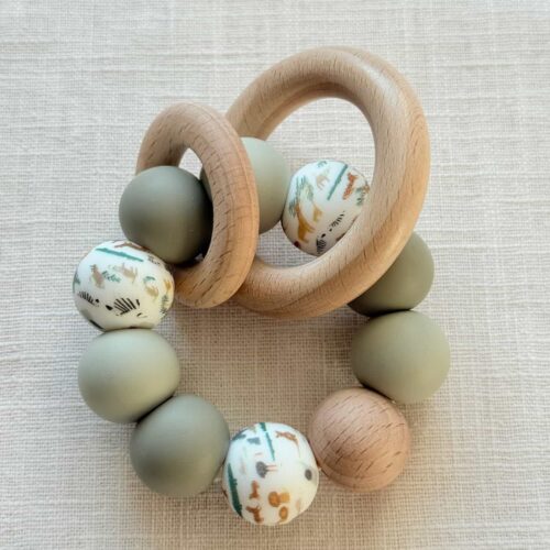 bijtring print in the zoo groen