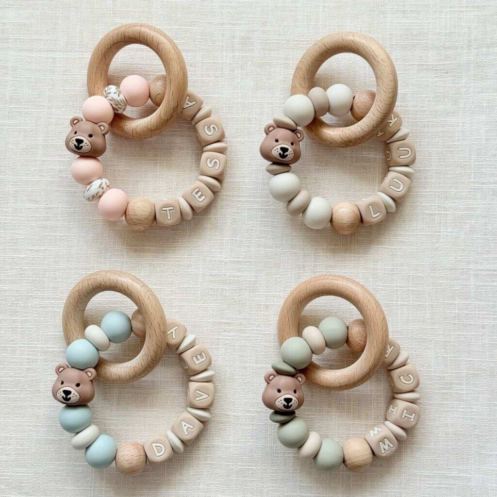 bijtring met naam beertje