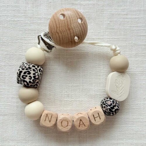 speenkoord met naam panter creme