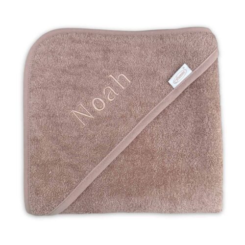 badcape met naam sandstone pink